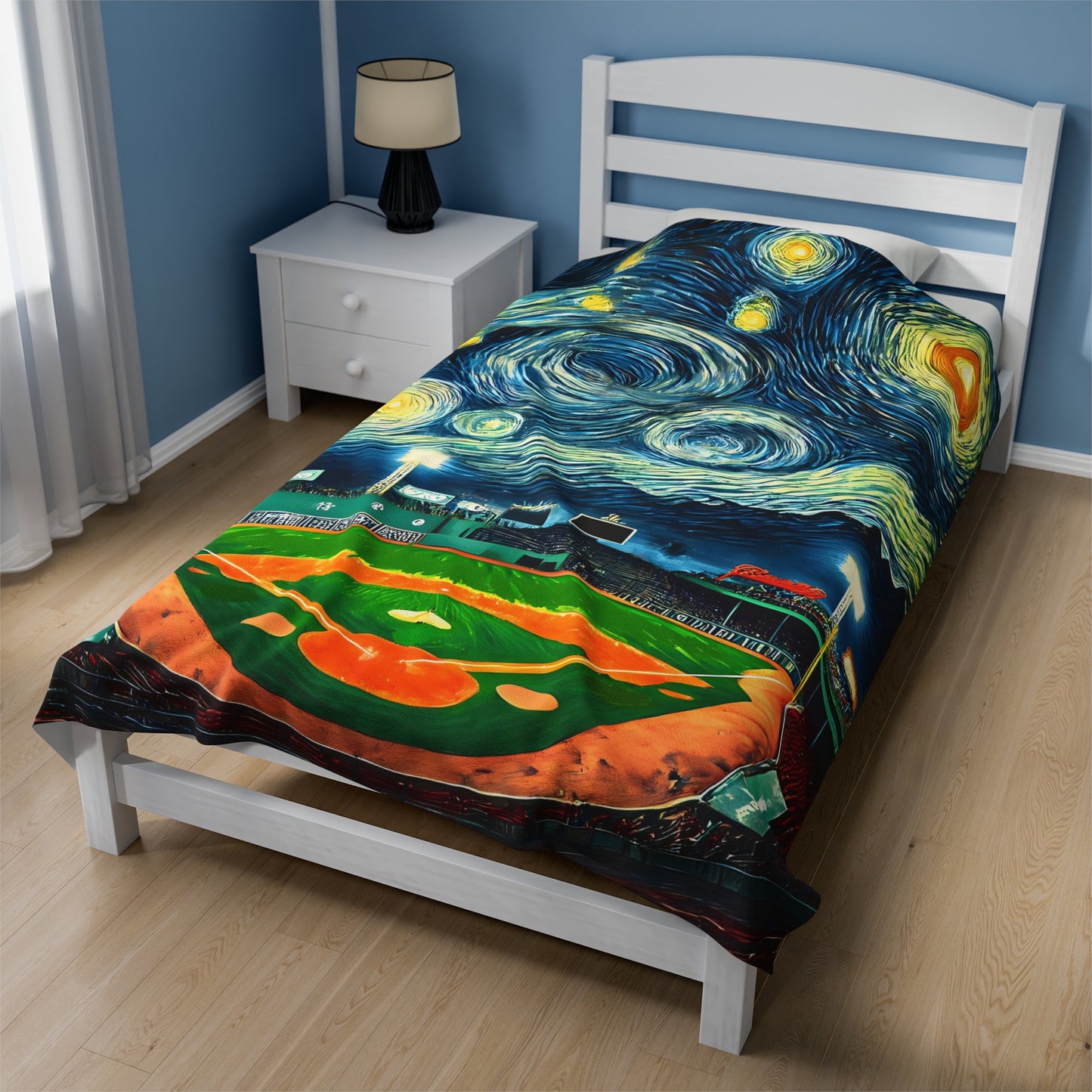 Boston Starry Night Velveteen Plush Blanket