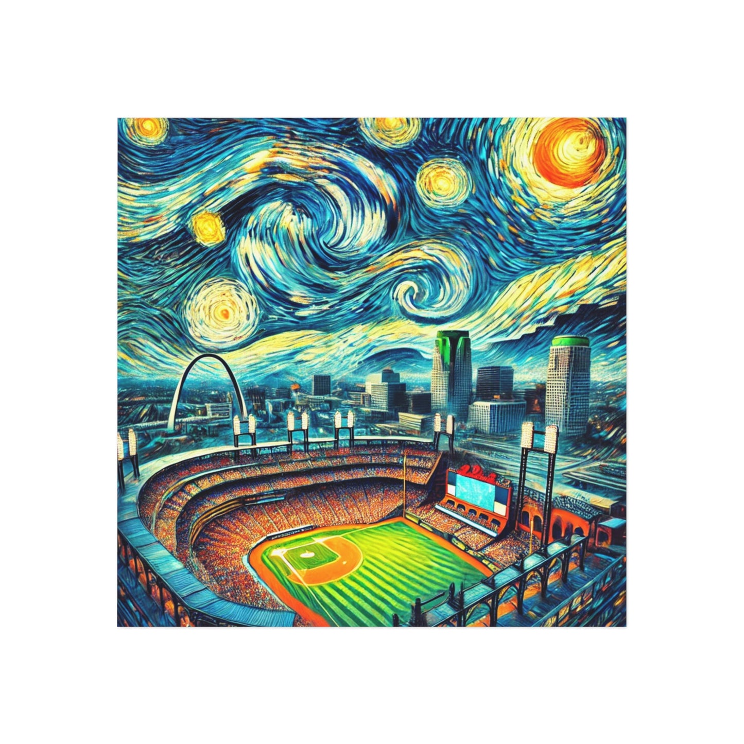 St. Louis Ballpark Starry Night Magnet