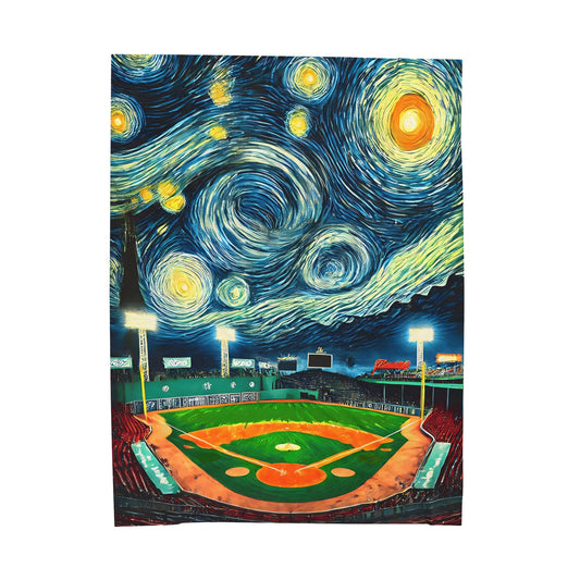 Boston Starry Night Velveteen Plush Blanket