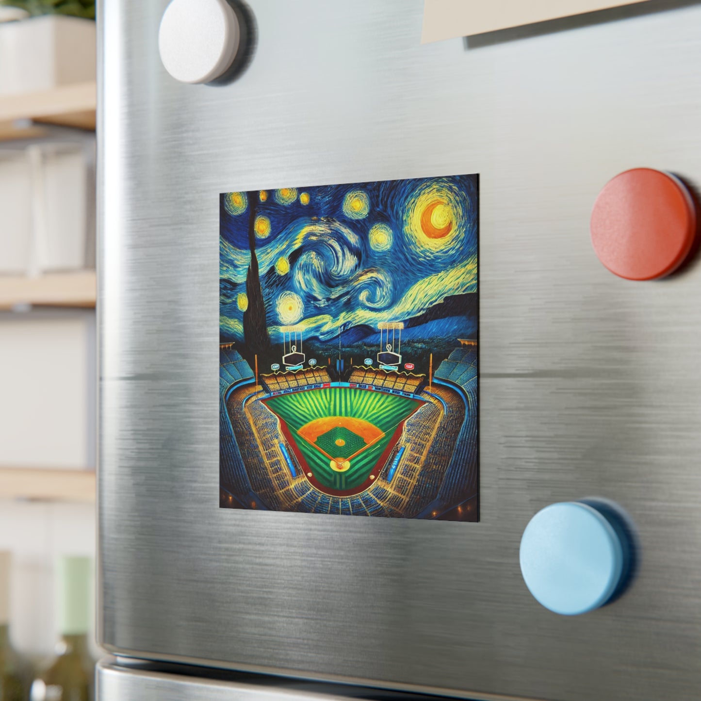 Los Angeles Ballpark Starry Night Magnet